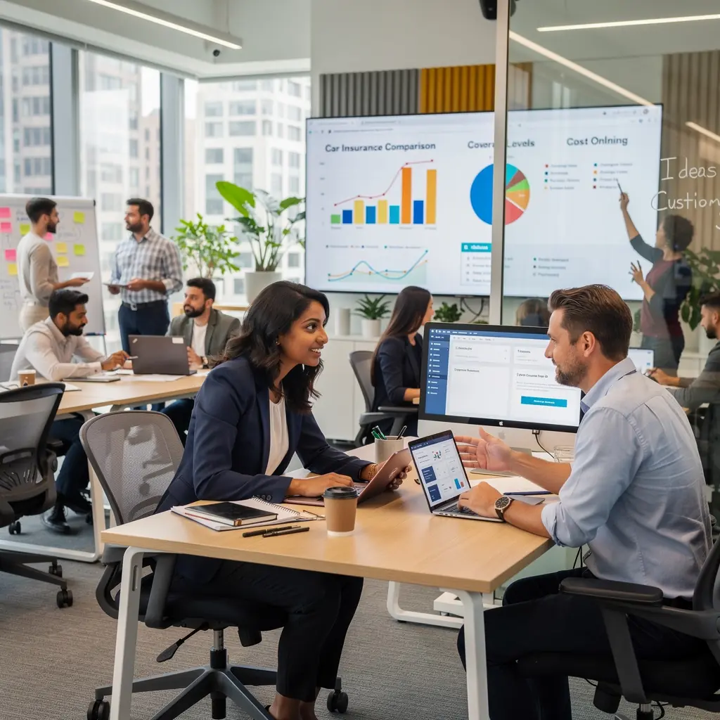 Zrzut ekranu z formularzem do porównania ofert ubezpieczeniowych.